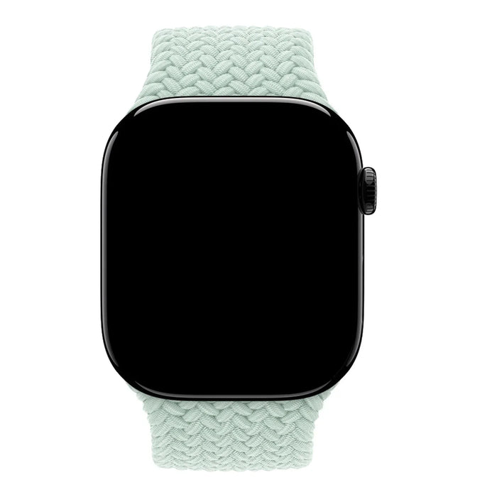 Apple Watch bandje Onyx - gevlochten - solo - nylon - aquamarijn