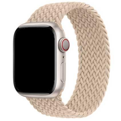 Apple Watch bandje Onyx - gevlochten - solo - nylon - beige