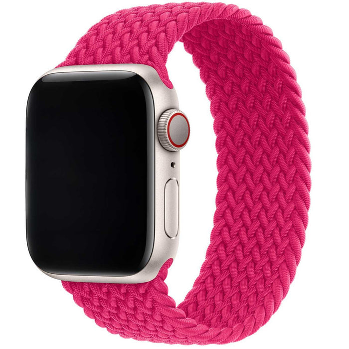 Apple Watch bandje Onyx - gevlochten - solo - nylon - framboos