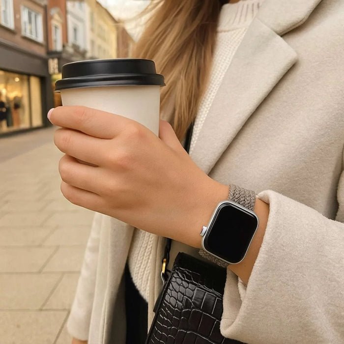Apple Watch bandje Onyx - gevlochten - solo - nylon - klei
