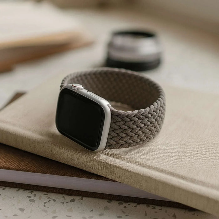 Apple Watch bandje Onyx - gevlochten - solo - nylon - klei