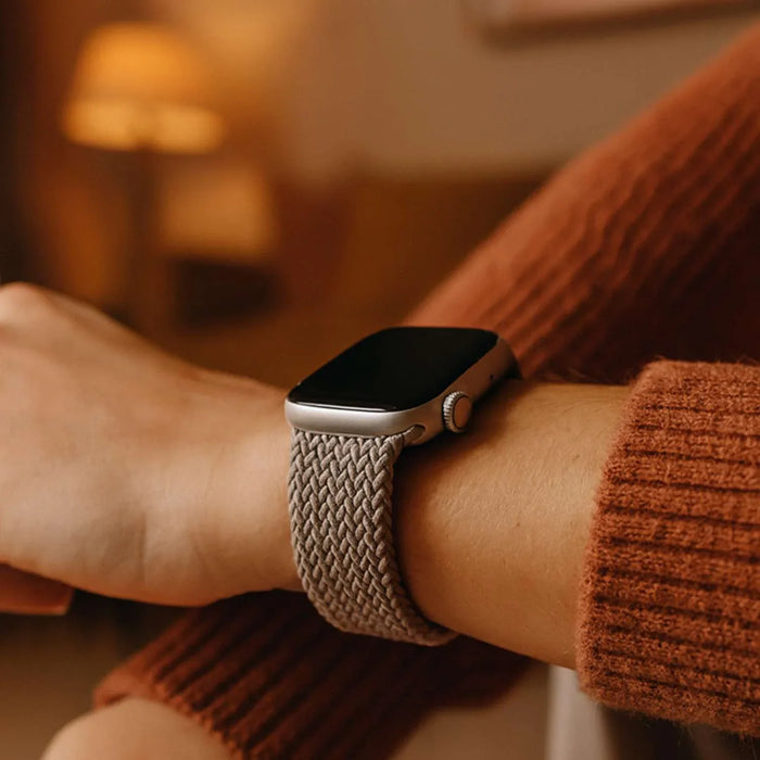 Apple Watch bandje Onyx - gevlochten - solo - nylon - klei