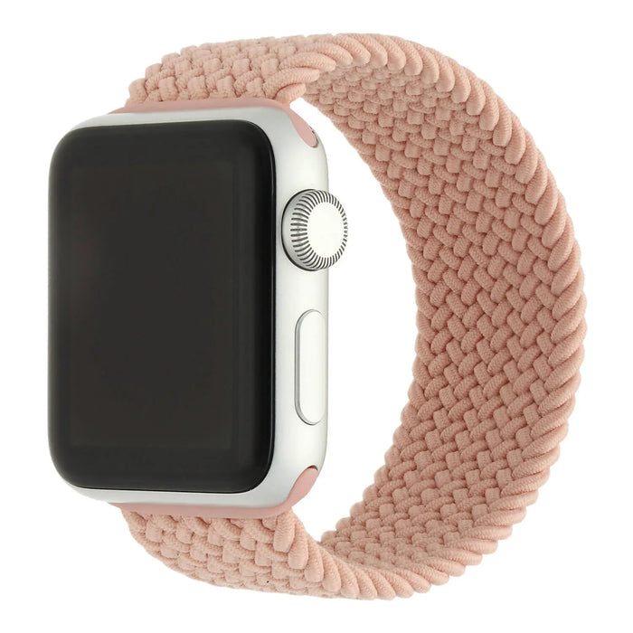 Apple Watch bandje Onyx - gevlochten - solo - nylon - pink sand