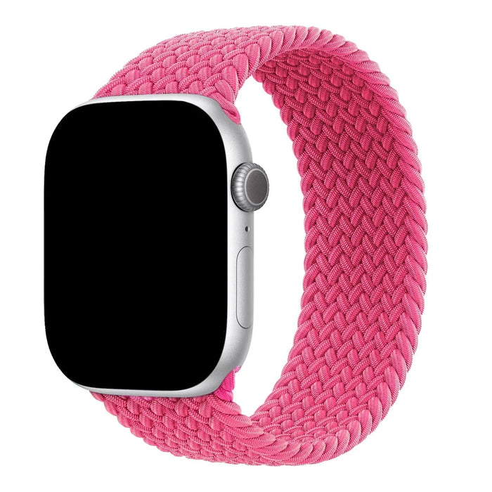 Apple Watch bandje Onyx - gevlochten - solo - nylon - pioenroze