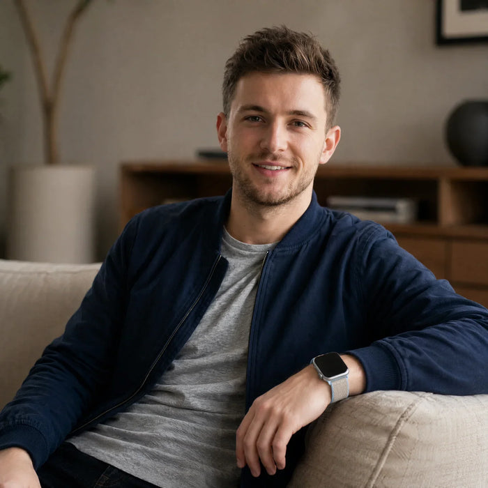 Apple Watch bandje Osvo - geweven - nylon - Dauwblauw