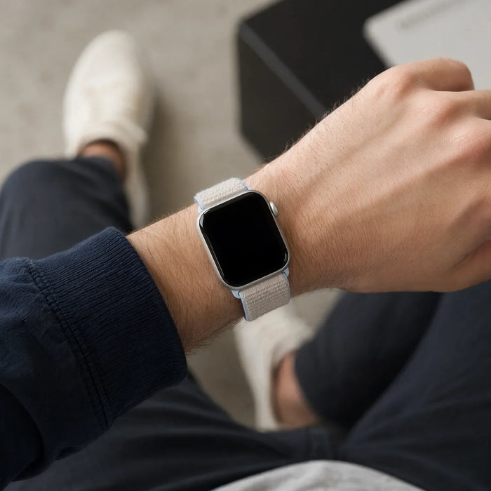 Apple Watch bandje Osvo - geweven - nylon - Dauwblauw