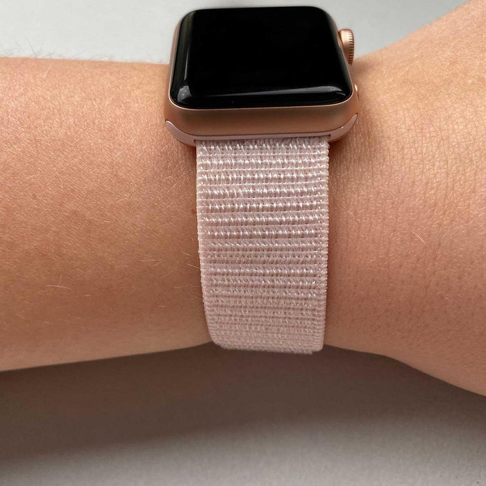 Apple Watch bandje Osvo - geweven - nylon - licht roze