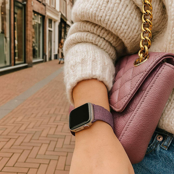 Apple Watch bandje Osvo - geweven - nylon - pruimenpaars