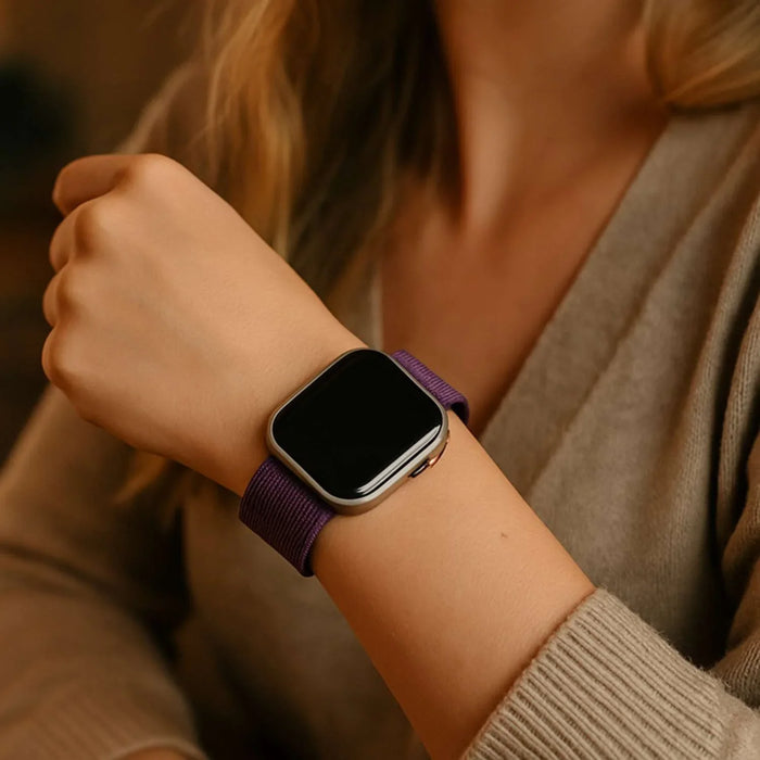 Apple Watch bandje Osvo - geweven - nylon - pruimenpaars