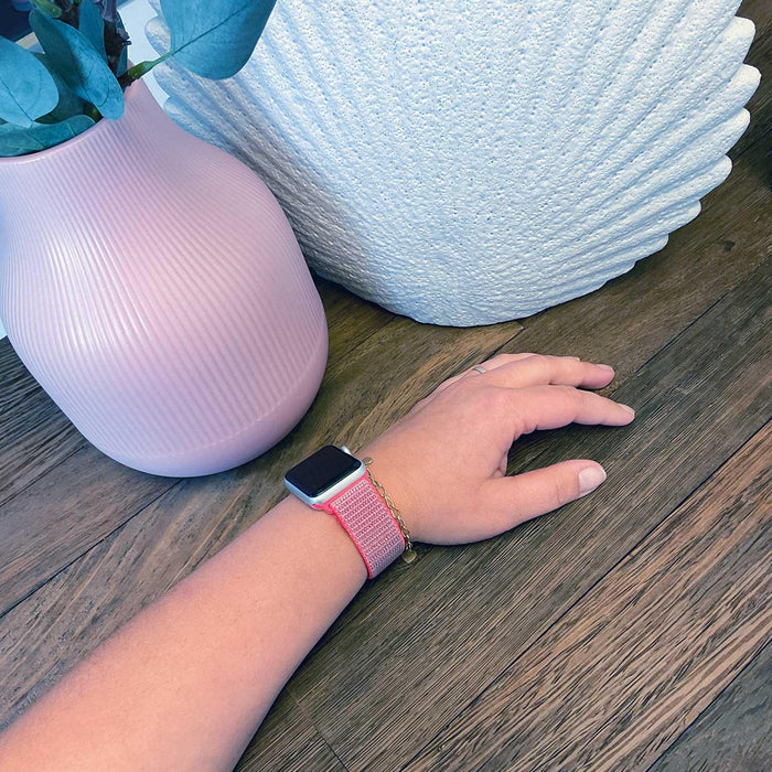 Apple Watch bandje Osvo - geweven - nylon - roze