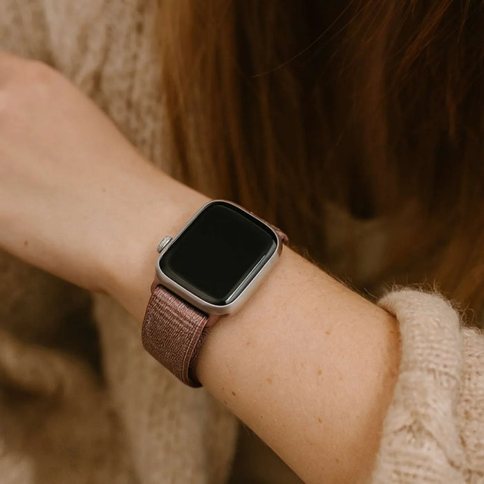 Apple Watch bandje Osvo - geweven - nylon - smokey mauve