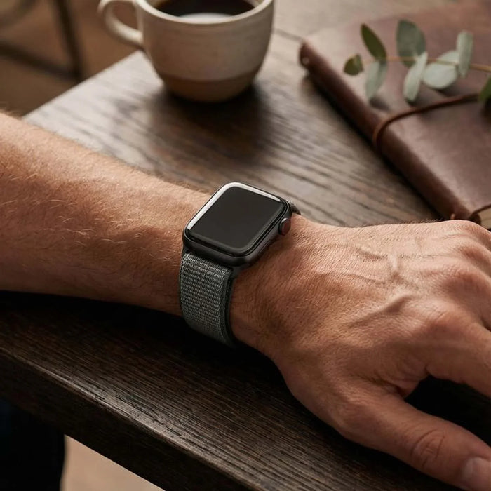 Apple Watch bandje Osvo - geweven - nylon - storm grijs