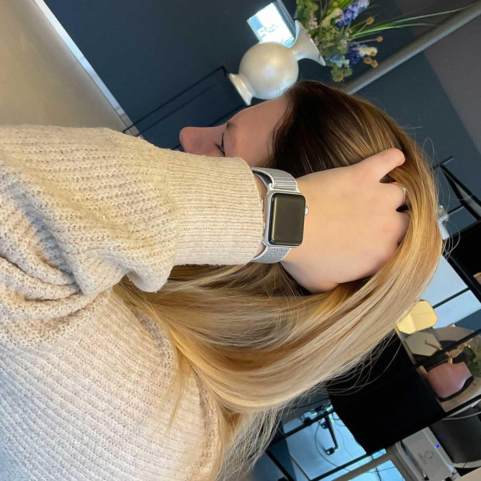 Apple Watch bandje Osvo - geweven - nylon - top wit