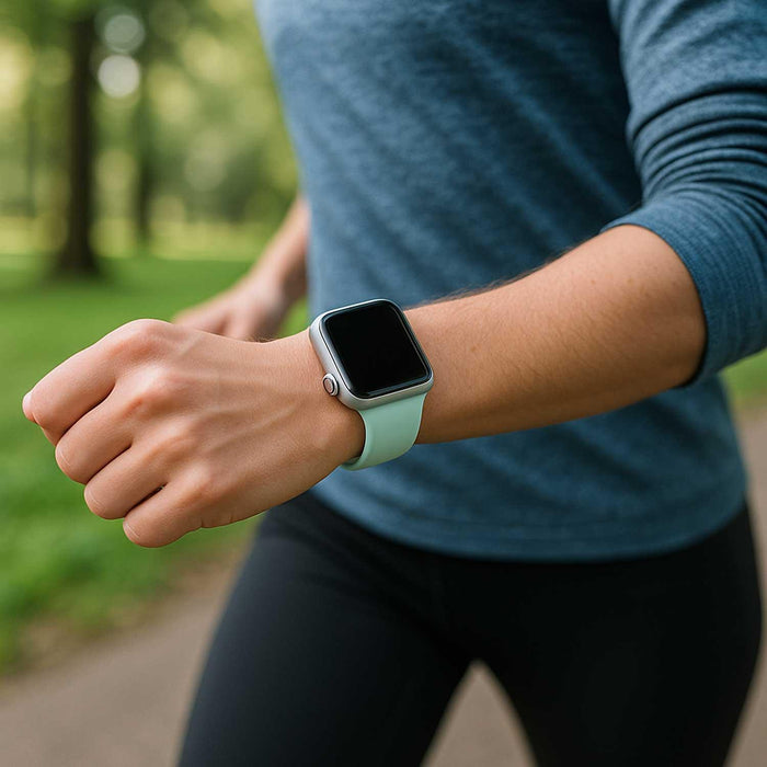 Apple Watch bandje Ovaro - siliconen - aquamarijn