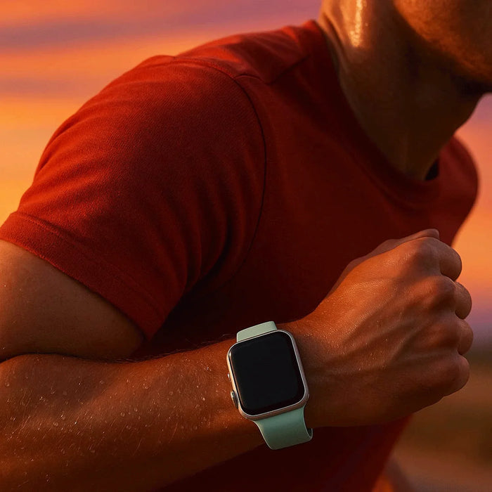 Apple Watch bandje Ovaro - siliconen - aquamarijn