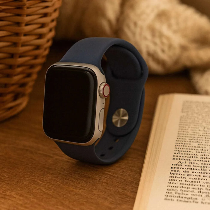 Apple Watch bandje Ovaro - siliconen - Denim blauw