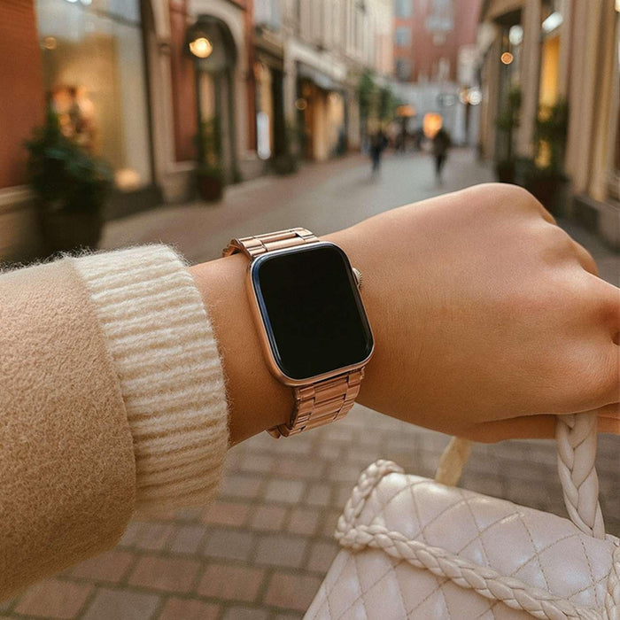 Apple Watch bandje Rivaro - staal - rose goud