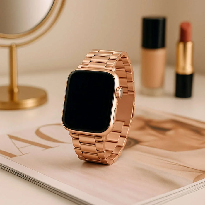 Apple Watch bandje Rivaro - staal - rose goud