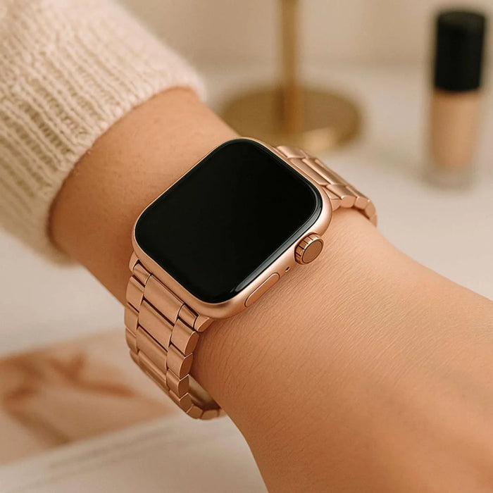 Apple Watch bandje Rivaro - staal - rose goud