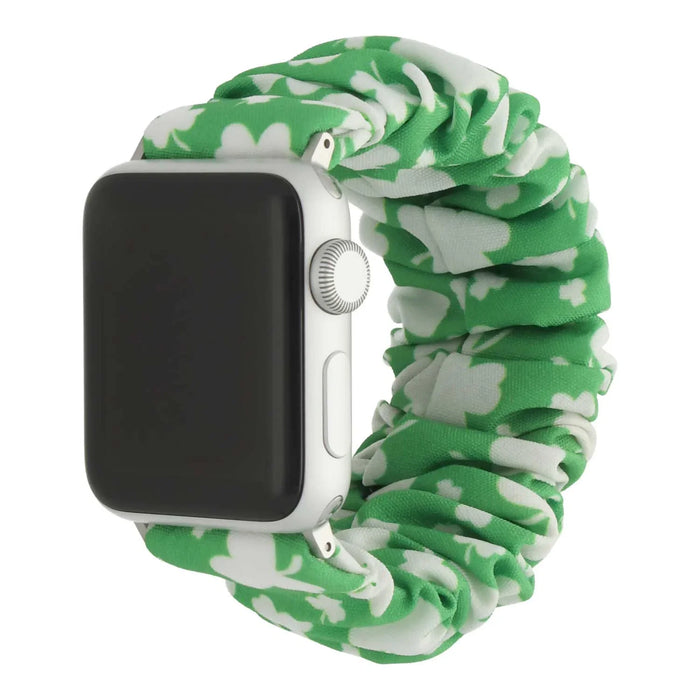 Apple Watch bandje Savara - scrunchie - nylon - klaver groen