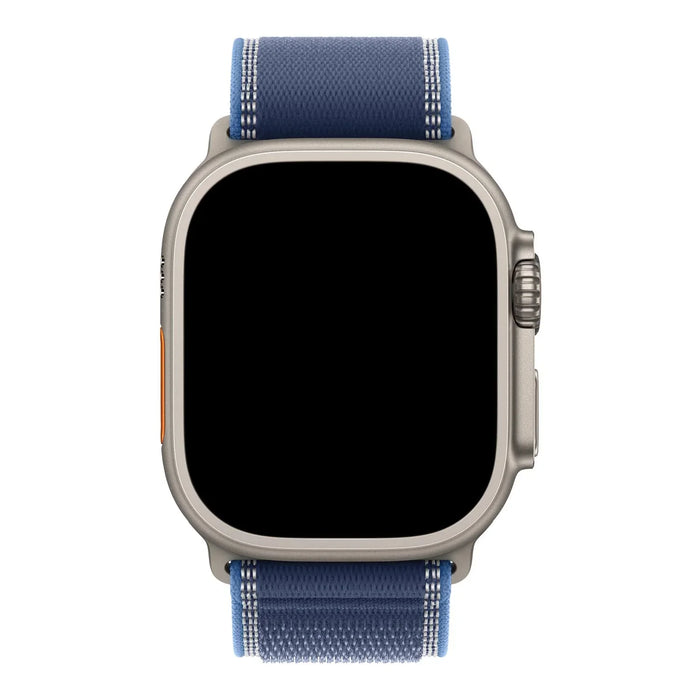 Apple Watch bandje Trail - nylon - blauw felblauw - zilver