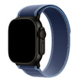 Apple Watch bandje Trail - nylon - blauw felblauw - zwart