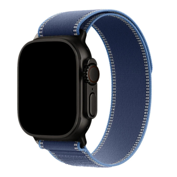 Apple Watch bandje Trail - nylon - blauw felblauw - zwart