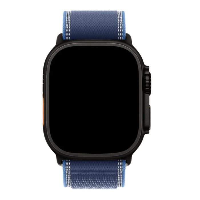 Apple Watch bandje Trail - nylon - blauw felblauw - zwart