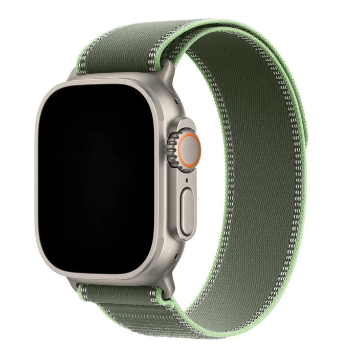 Apple Watch bandje Trail - nylon - groen neon - zilver