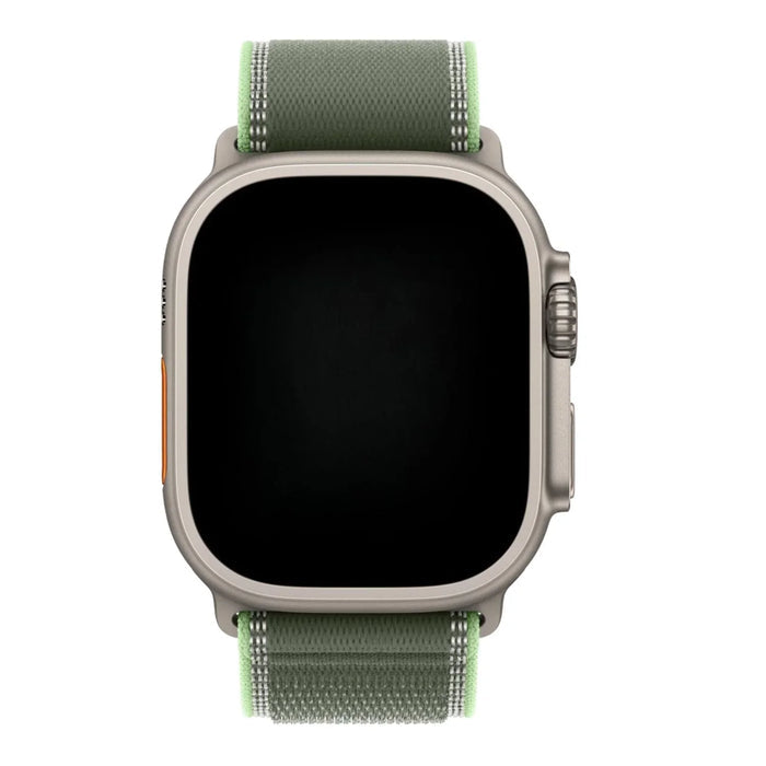 Apple Watch bandje Trail - nylon - groen neon - zilver