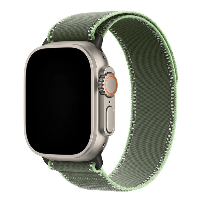 Apple Watch bandje Trail - nylon - groen neon - zwart
