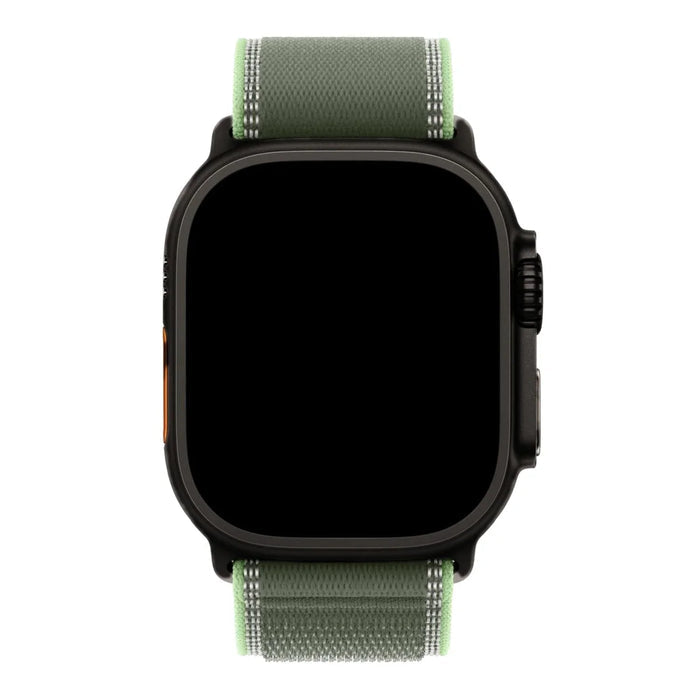 Apple Watch bandje Trail - nylon - groen neon - zwart