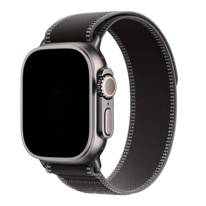 Apple Watch bandje Trail - nylon - zwart houtskool - zilver