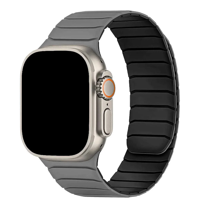 Apple Watch bandje Vetra - siliconen - grijs zwart