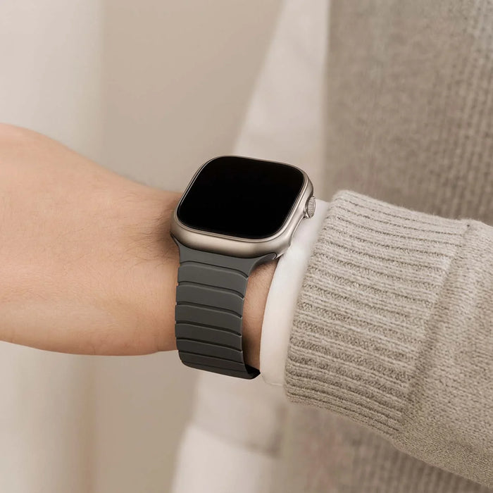 Apple Watch bandje Vetra - siliconen - grijs zwart