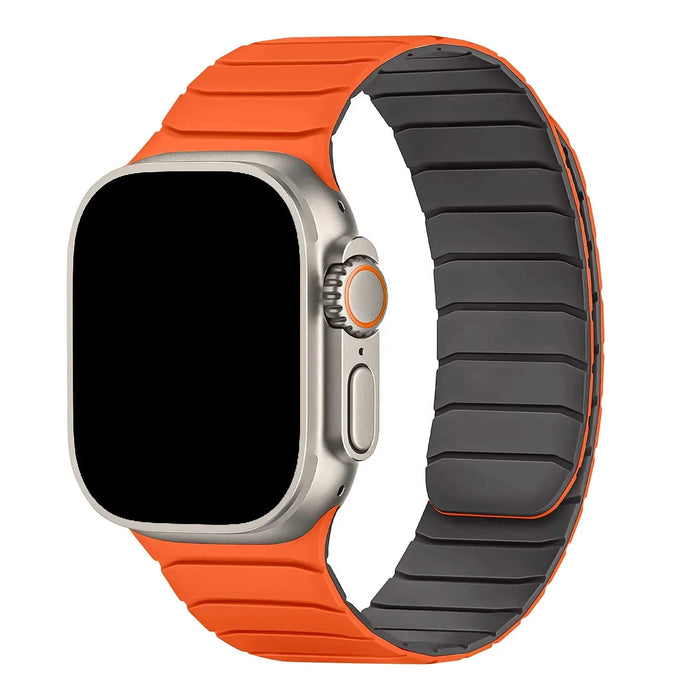 Apple Watch bandje Vetra - siliconen - oranje grijs