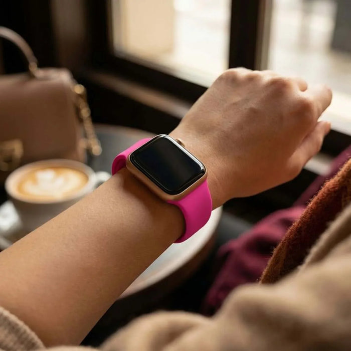 Apple Watch bandje Vyon - siliconen - felroze