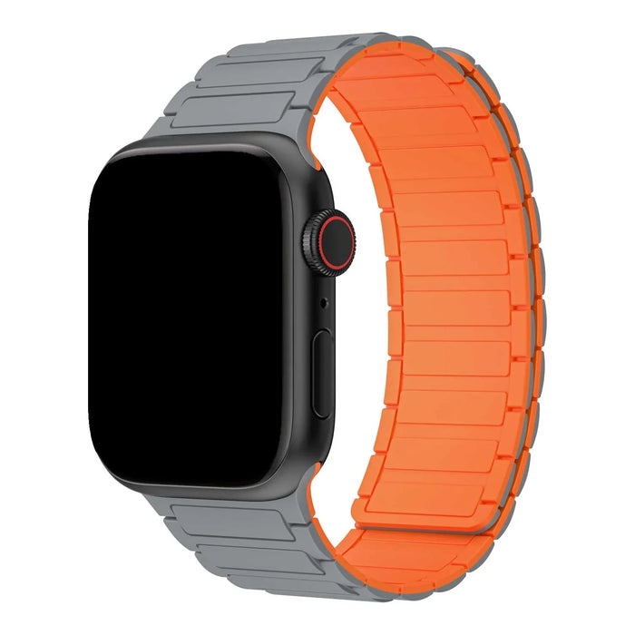 Apple Watch bandje Zyro - siliconen - grijs oranje