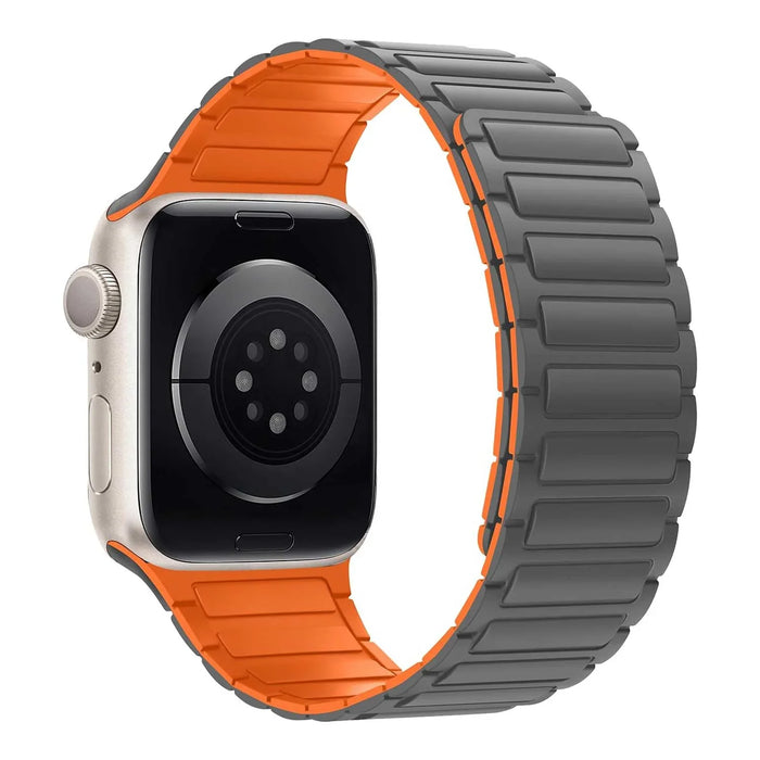 Apple Watch bandje Zyro - siliconen - grijs oranje