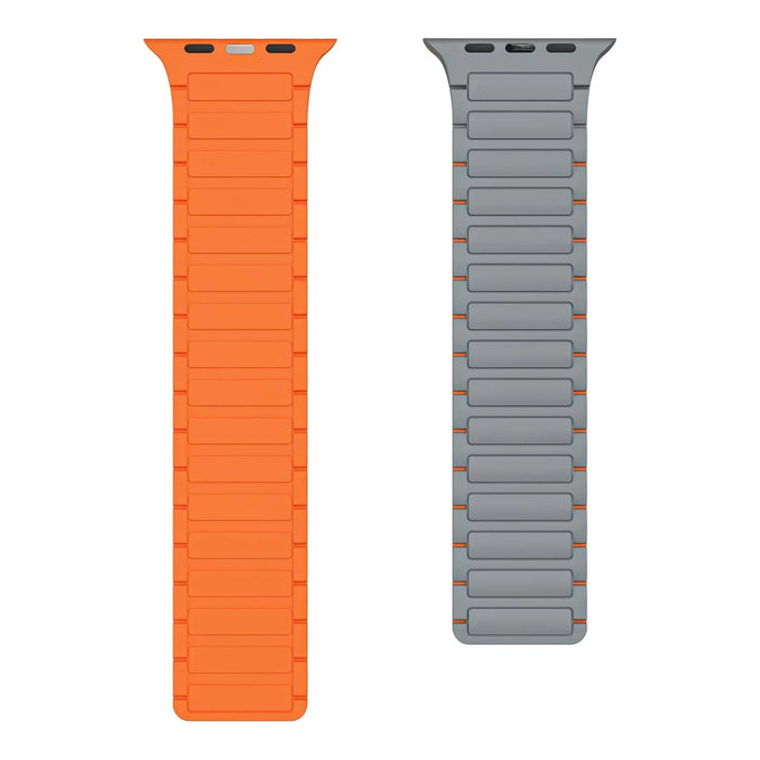 Apple Watch bandje Zyro - siliconen - grijs oranje
