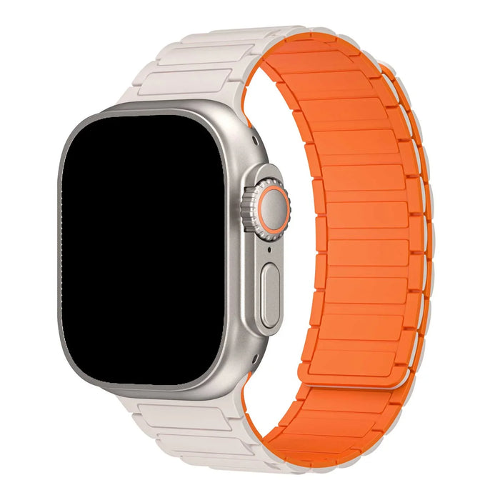 Apple Watch bandje Zyro - siliconen - sterrenlicht oranje
