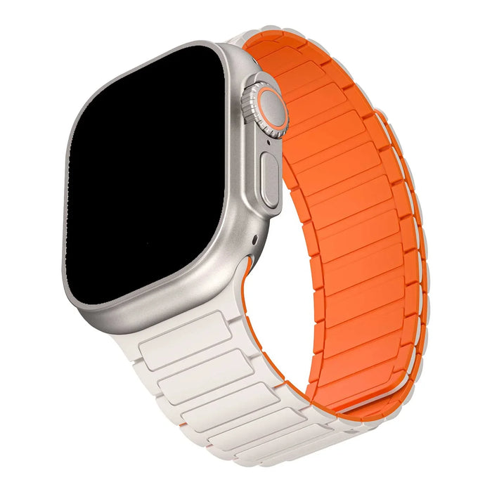 Apple Watch bandje Zyro - siliconen - sterrenlicht oranje