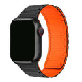 Apple Watch bandje Zyro - siliconen - zwart oranje