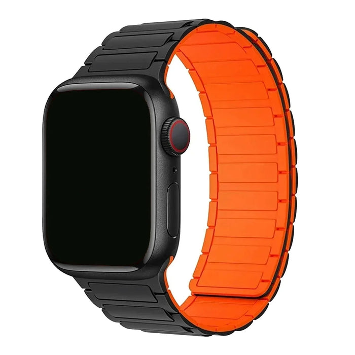 Apple Watch bandje Zyro - siliconen - zwart oranje