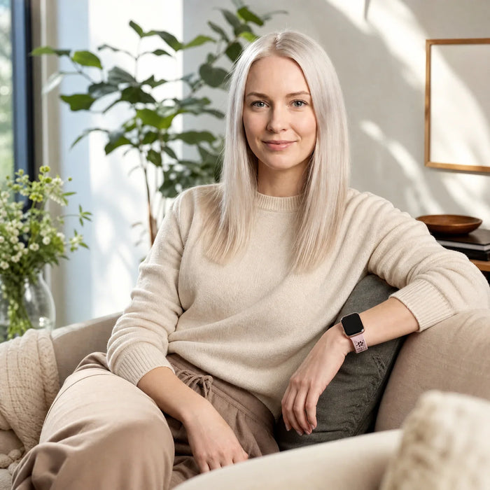 Apple Watch Livia bloemen print bandje - siliconen - roze