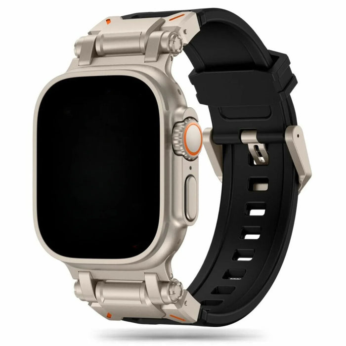 Apple Watch Robust bandje - siliconen - zwart - titanium