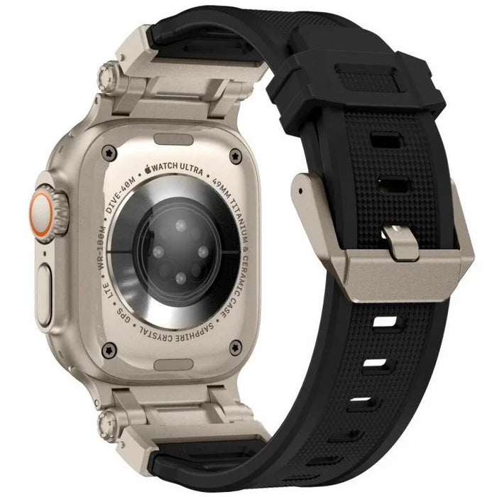 Apple Watch Robust bandje - siliconen - zwart - titanium