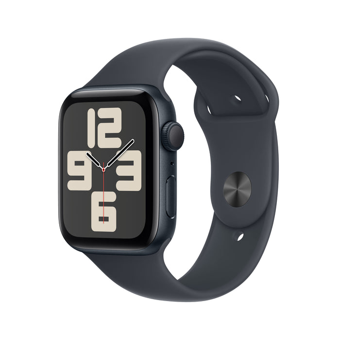 Apple Watch SE GPS, Caixa em alumínio meia-noite de 44 mm com Bracelete desportiva meia-noite - M/L