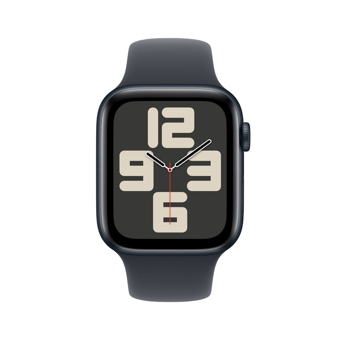 Apple Watch SE GPS, Caixa em alumínio meia-noite de 44 mm com Bracelete desportiva meia-noite - M/L
