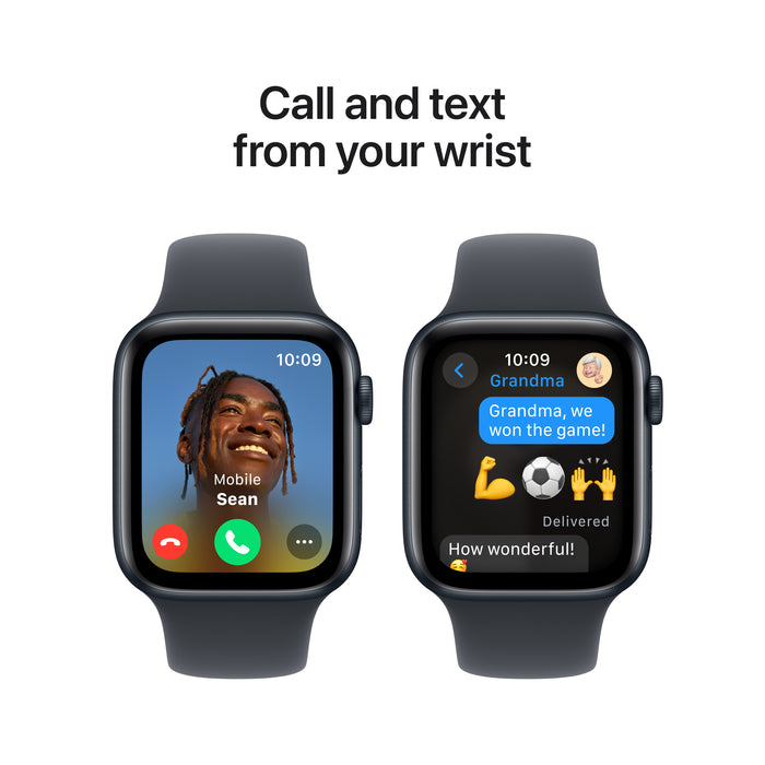 Apple Watch SE GPS, Caixa em alumínio meia-noite de 44 mm com Bracelete desportiva meia-noite - M/L
